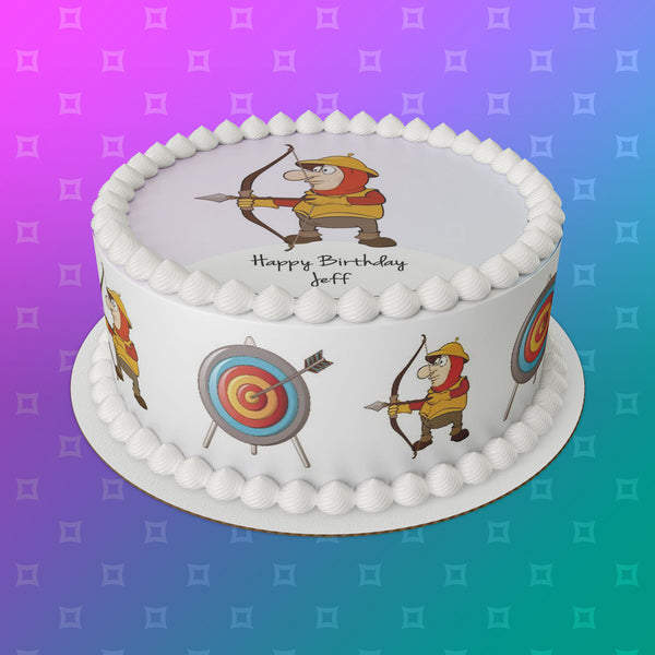 Archery / Archer 01 Edible Icing Cake Topper or Ribbon