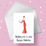 Art Deco Lady 02 Birthday Card