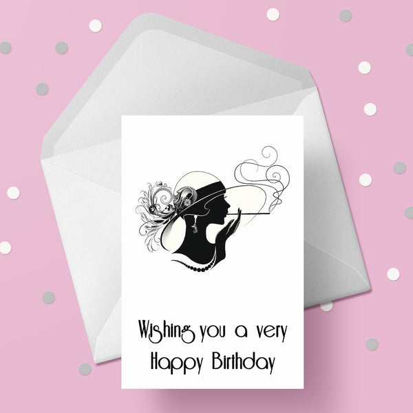 Art Deco Lady 04 Birthday Card