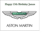 Aston Martin Logo Edible Icing Cake Topper or Ribbon