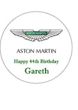 Aston Martin Logo Edible Icing Cake Topper or Ribbon