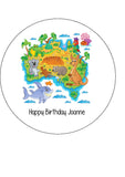 Australia Map Edible Icing Cake Topper - Australian Animals
