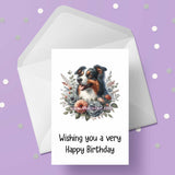 Australian Shepherd Dog Birthday Card 01