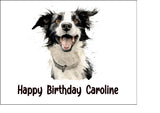 Border Collie 03 Edible Icing Cake Topper or Ribbon