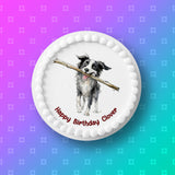 Border Collie 04 Edible Icing Cake Topper or Ribbon