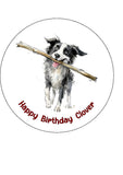 Border Collie 04 Edible Icing Cake Topper or Ribbon