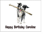 Border Collie 04 Edible Icing Cake Topper or Ribbon
