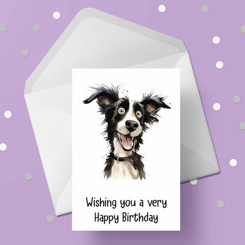 Border Collie 01 Birthday Card