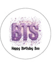 BTS Edible Icing Cake Topper or Ribbon 02