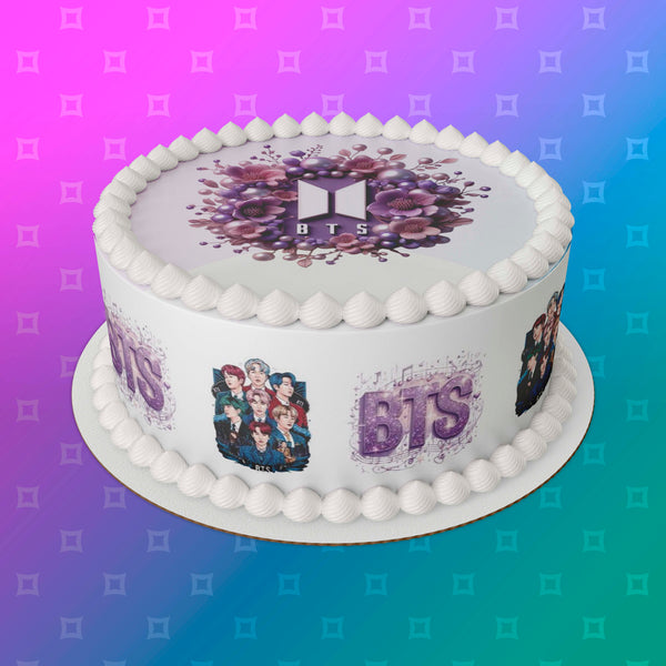 BTS Edible Icing Cake Topper or Ribbon 04