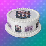 BTS Edible Icing Cake Topper or Ribbon 05