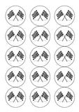 F1 Black & White Checkered Flags Edible Icing Cake Topper