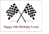 F1 Black & White Checkered Flags Edible Icing Cake Topper
