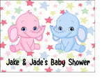 New Baby 06 Edible Icing Cake Topper - Baby Twins Baby Shower