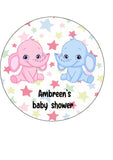 New Baby Edible Icing Cake Topper 06 - Baby Twins Baby Shower