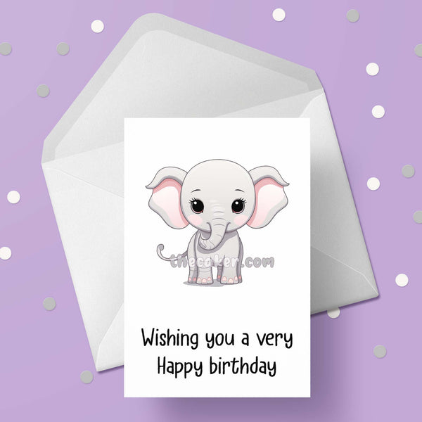 Baby Elephant Birthday Card