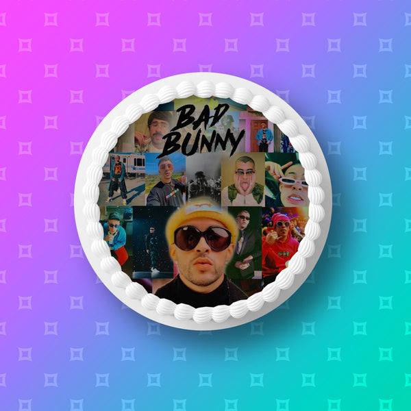 Bad Bunny 01 Edible Icing Cake Topper or Ribbon
