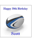 Rugby Ball 01 Edible Icing Cake Topper (Blue)