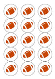 Rugby Ball Edible Icing Cake Topper 03 (Orange)