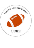 Rugby Ball Edible Icing Cake Topper 03 (Orange)