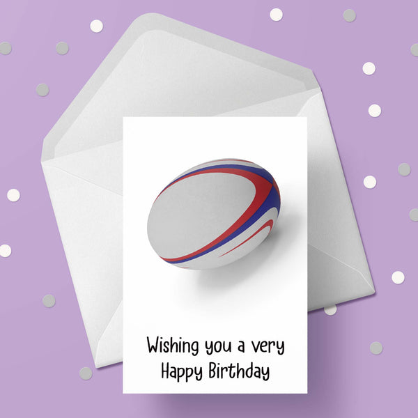 Rugby Ball 02 Birthday Card