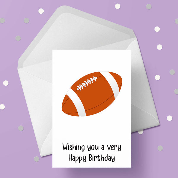 Rugby Ball 03 Birthday Card