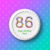 86th Birthday Balloons Edible Icing Cake Topper or Ribbon
