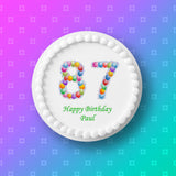 87th Birthday Balloons Edible Icing Cake Topper or Ribbon