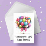 Happy Birthday Balloons Birthday Card 01