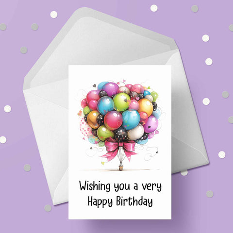 Happy Birthday Balloons Birthday Card 01
