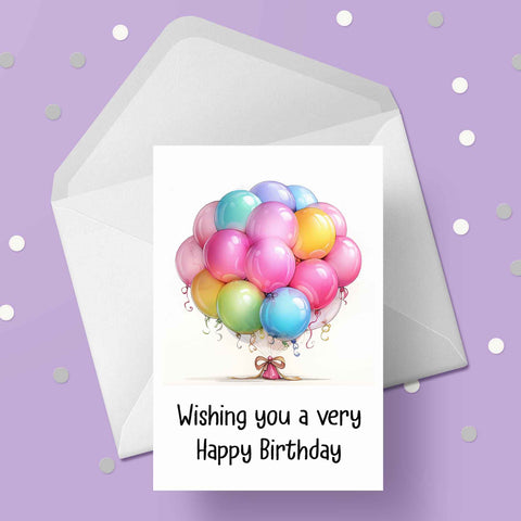 Happy Birthday Balloons Birthday Card 02