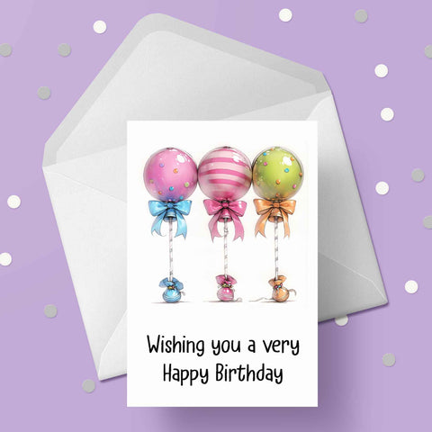 Happy Birthday Balloons Birthday Card 03