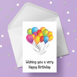 Happy Birthday Balloons Birthday Card 04