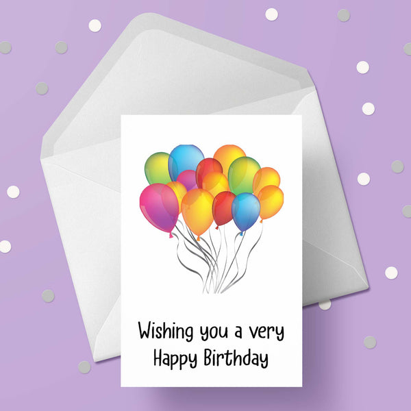 Happy Birthday Balloons Birthday Card 04