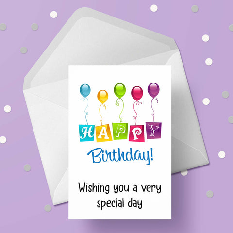 Happy Birthday Balloons Birthday Card 05