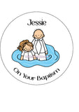 Baptism 03 Edible Icing Cake Topper or Ribbon - Female getting Baptised