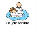 Baptism 03 Edible Icing Cake Topper or Ribbon - Female getting Baptised