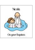 Baptism 03 Edible Icing Cake Topper or Ribbon - Female getting Baptised