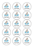 Baptism 04 Edible Icing Cake Topper or Ribbon - Male getting Baptised