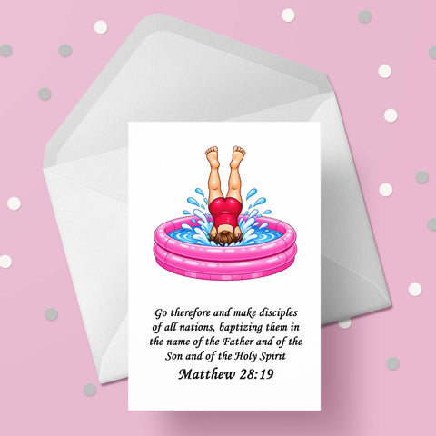Baptism Card 05 - Funny Female getting Baptised