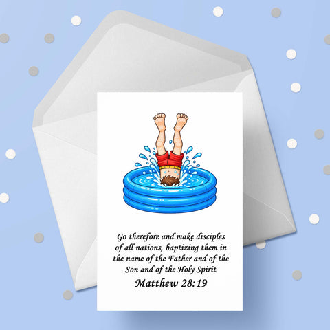 Baptism Card 06 - Funny Male getting Baptised