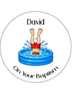 Baptism 06 Edible Icing Cake Topper or Ribbon - Funny Male getting Baptised