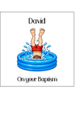 Baptism 06 Edible Icing Cake Topper or Ribbon - Funny Male getting Baptised
