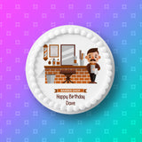 Barber Shop Hairdresser 01 Edible Icing Cake Topper or Ribbon