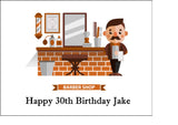 Barber Shop Hairdresser 01 Edible Icing Cake Topper or Ribbon