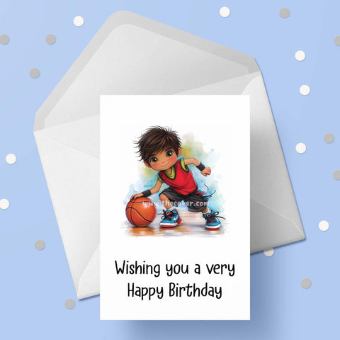 Basketball Boy 01 Birthday Card