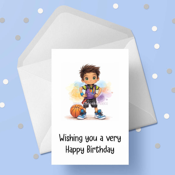 Basketball Boy 02 Birthday Card