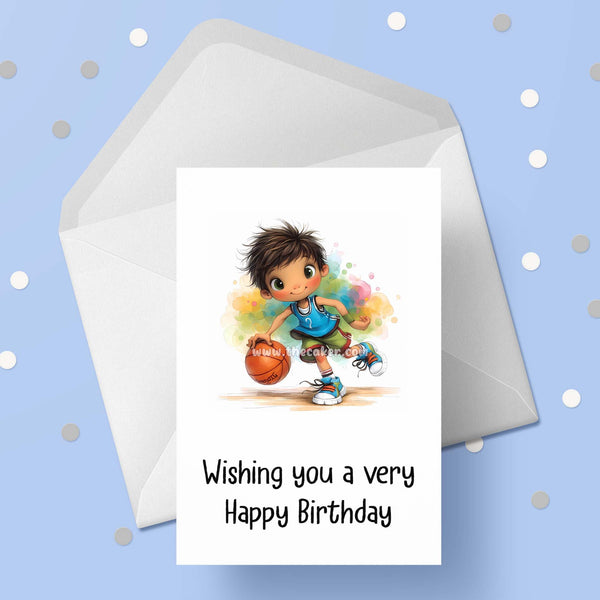 Basketball Boy 04 Birthday Card