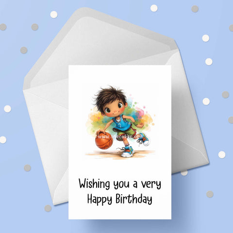 Basketball Boy 04 Birthday Card