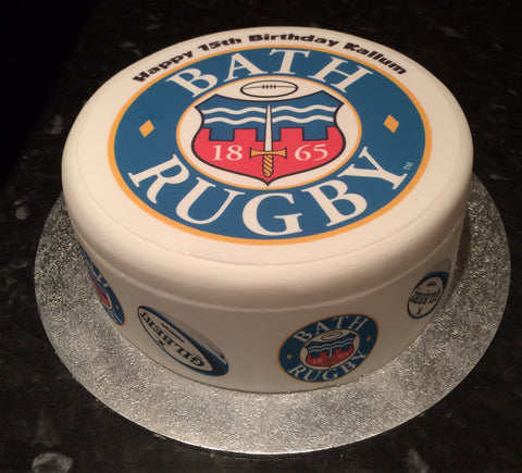 Any Rugby Badge Edible Icing Cake Topper or Ribbon